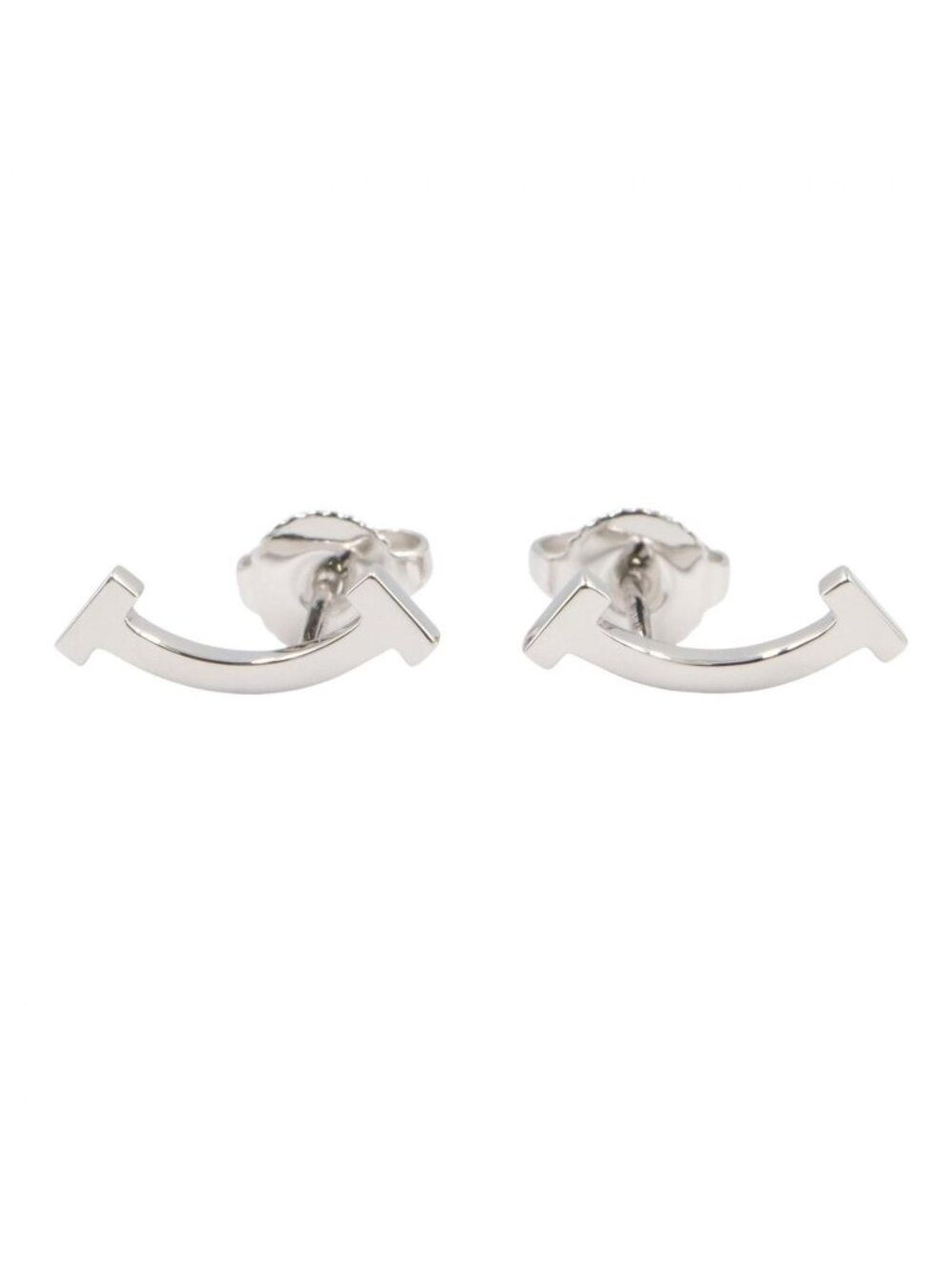 Tiffany & Co Earrings T Smile Mini 18k White Gold